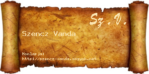 Szencz Vanda névjegykártya